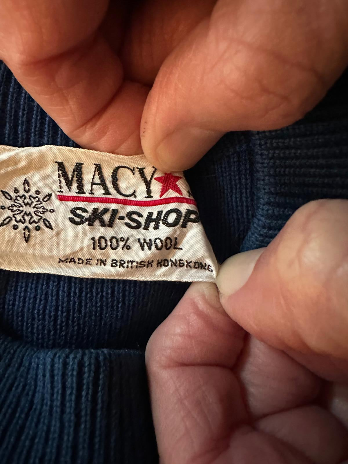Vintage Macy’s Ski Shop Wool Sweater 1970s USA S