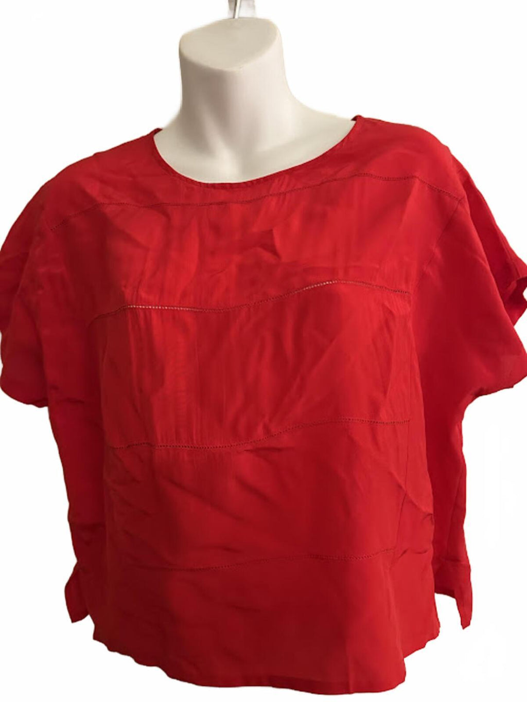 Vintage JRS Red Silk Blouse Hong Kong L