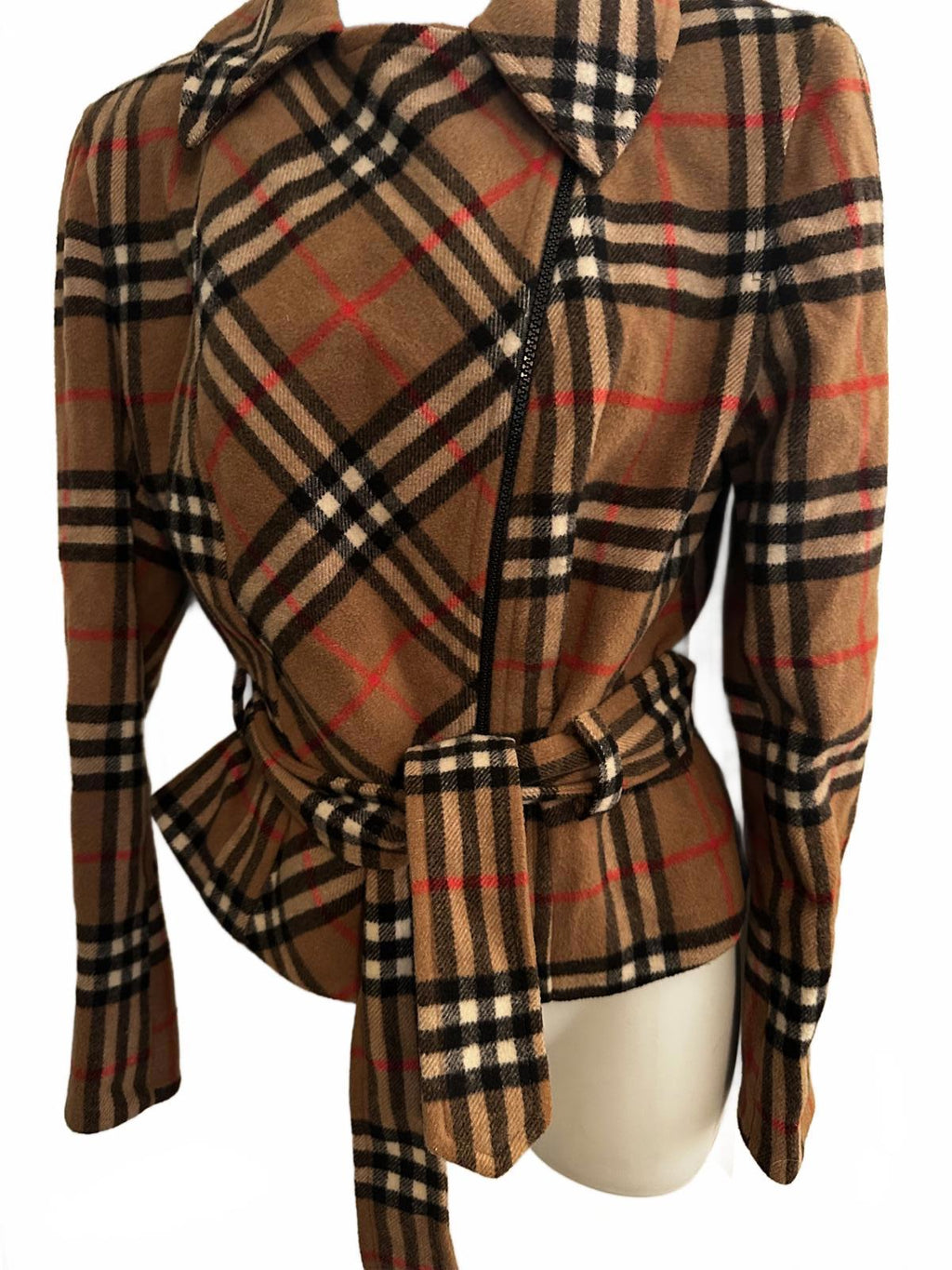 Vintage Georgiou Wool Plaid Belted Jacket Small