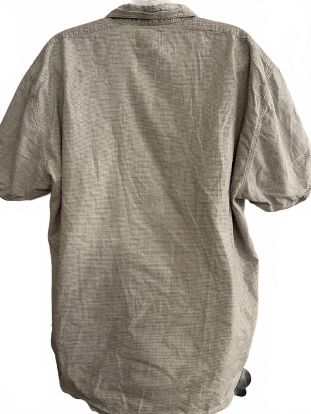 Billy Reid Gray Stripe Short Sleeve Shirt XL