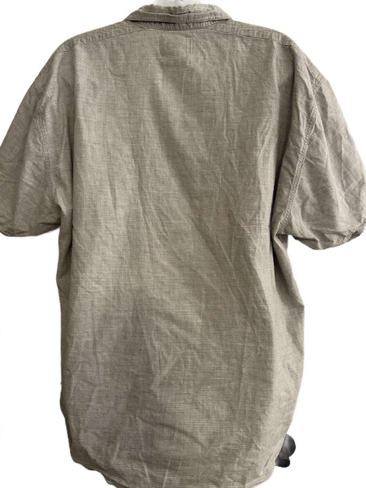 Billy Reid Gray Stripe Short Sleeve Shirt XL
