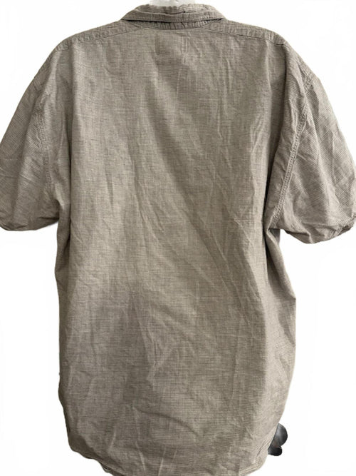 Billy Reid Gray Stripe Short Sleeve Shirt XL