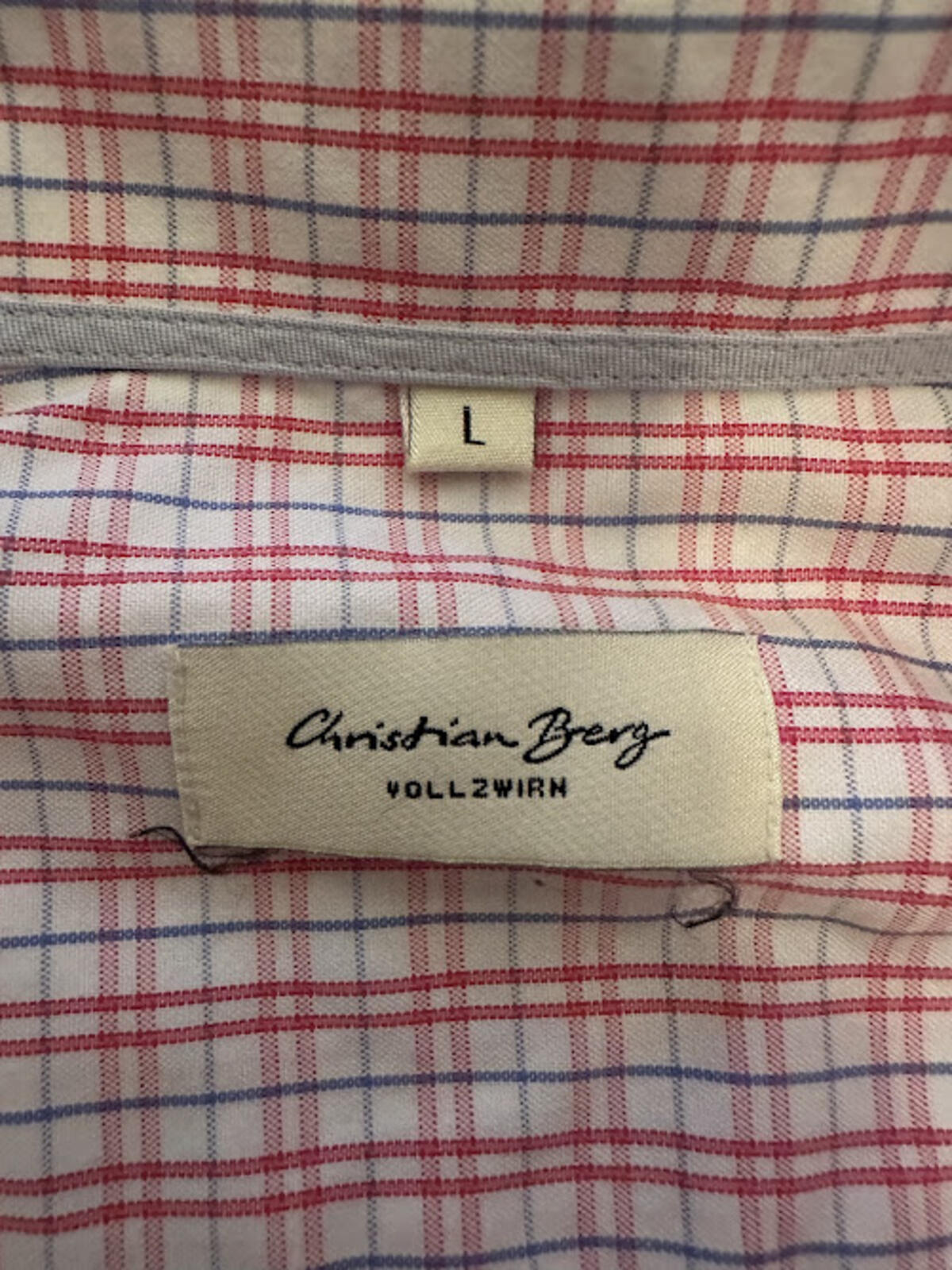 Christian Berg Plaid Short Sleeve Shirt L