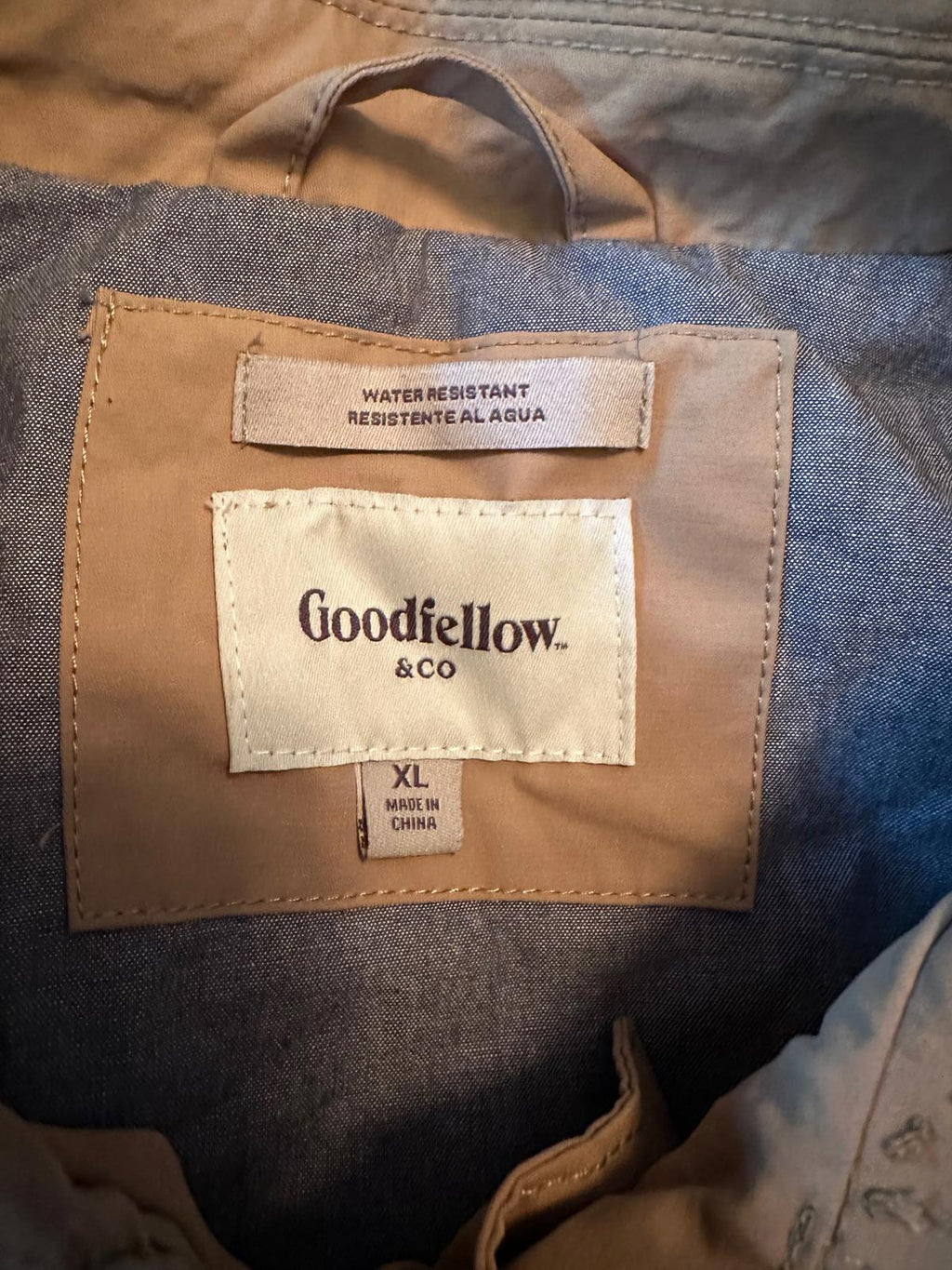 Goodfellow Men’s Tan Trench Coat Belted XL NWT