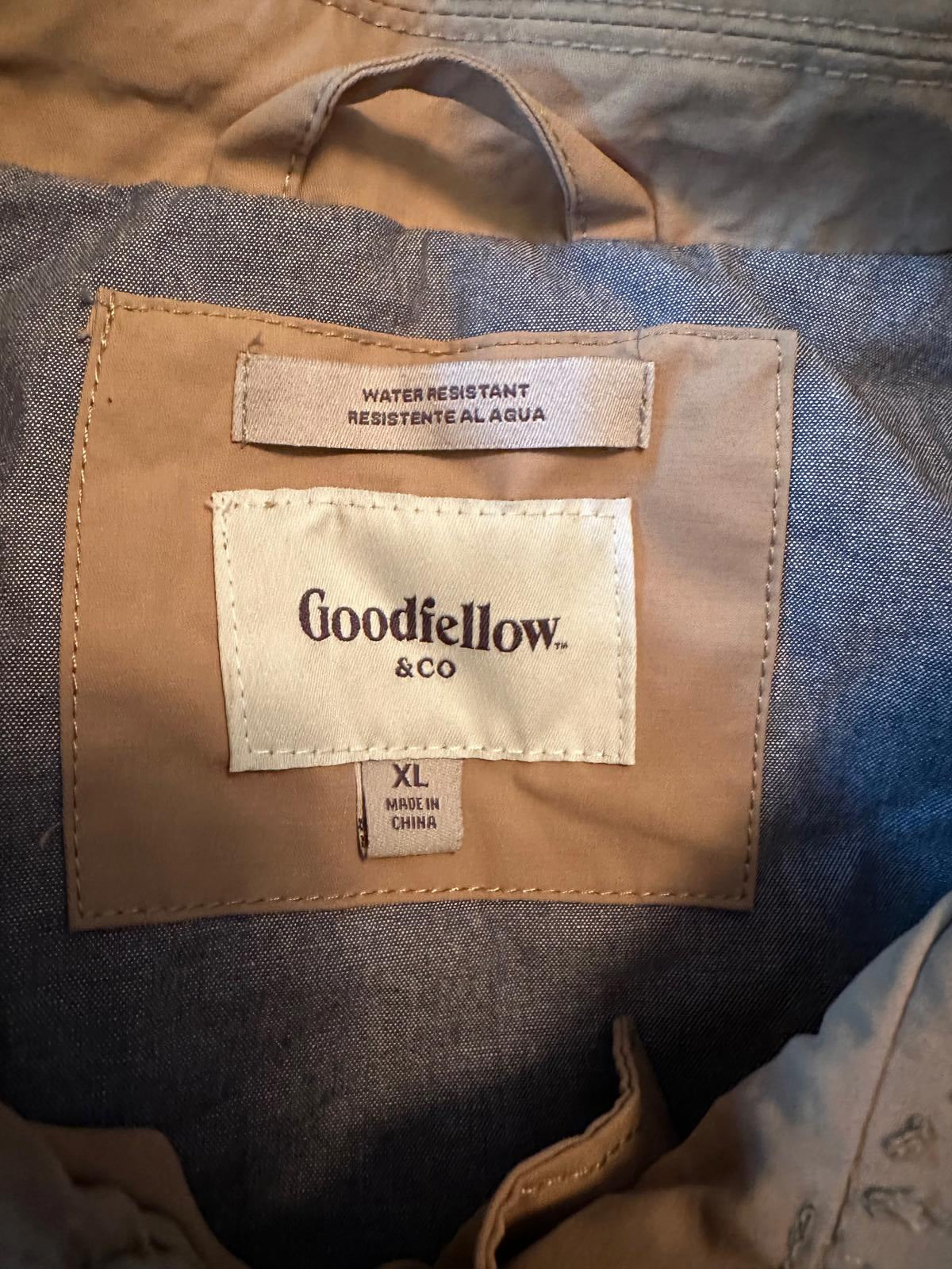 Goodfellow Men’s Tan Trench Coat Belted XL NWT