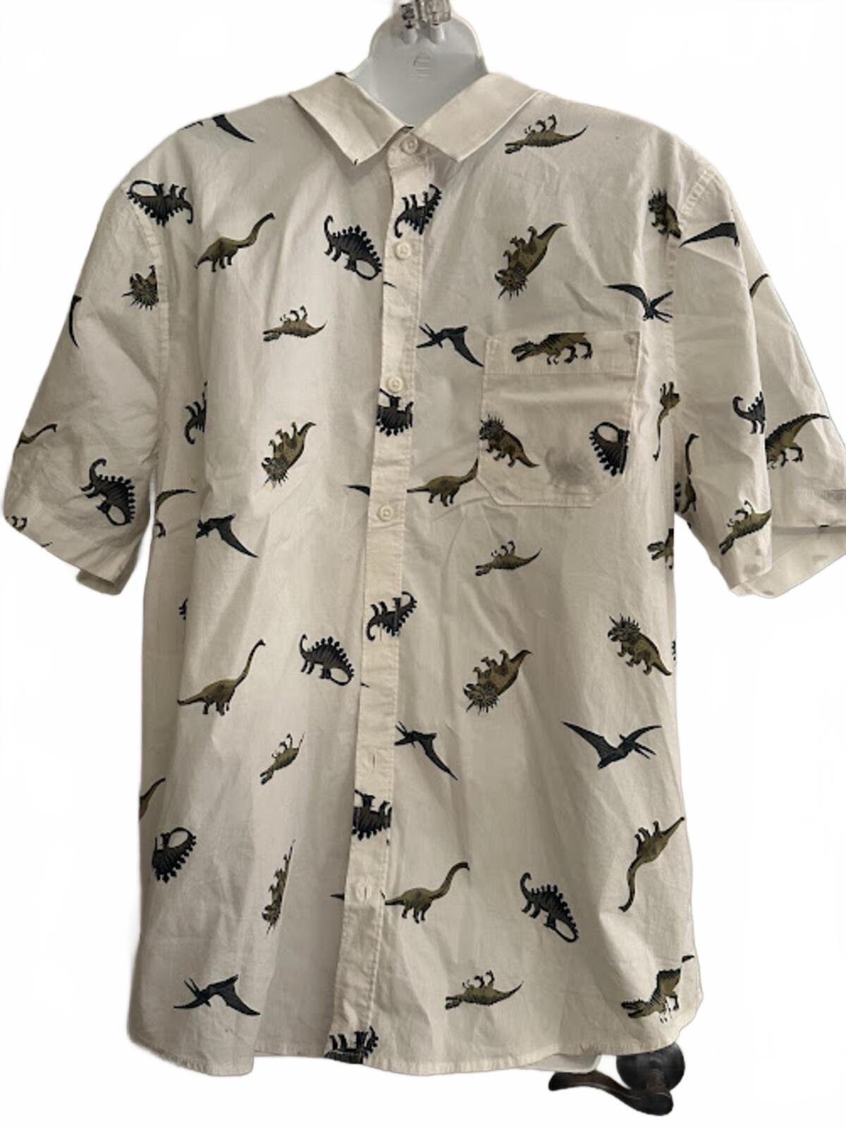 Abound Dinosaur Print Button Shirt Cotton L