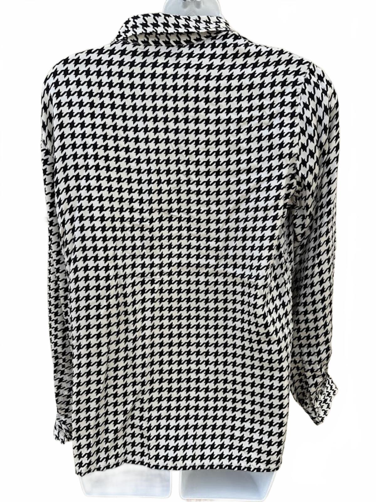 Pendleton Silk Houndstooth Blouse Sz 8