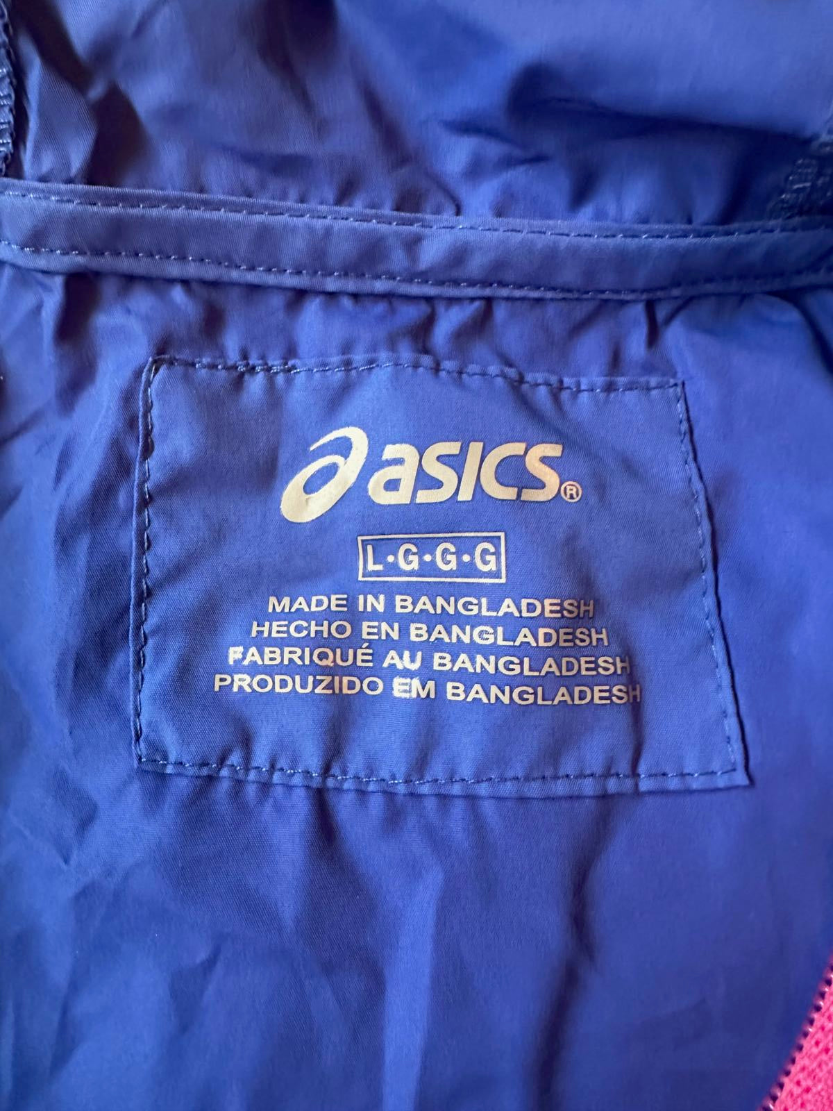 ASICS Women’s Blue Pink Lightweight Running Jacket L