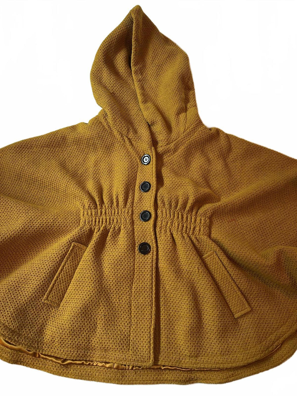 Steve Madden Mustard Hooded Textured Cape/Jacket
