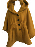 Steve Madden Mustard Hooded Textured Cape/Jacket