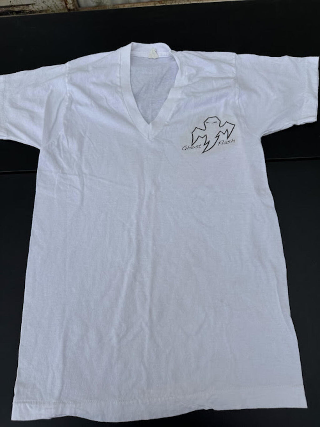 Vintage Ghost Flash Tee V-Neck USA Medium Single Stitch