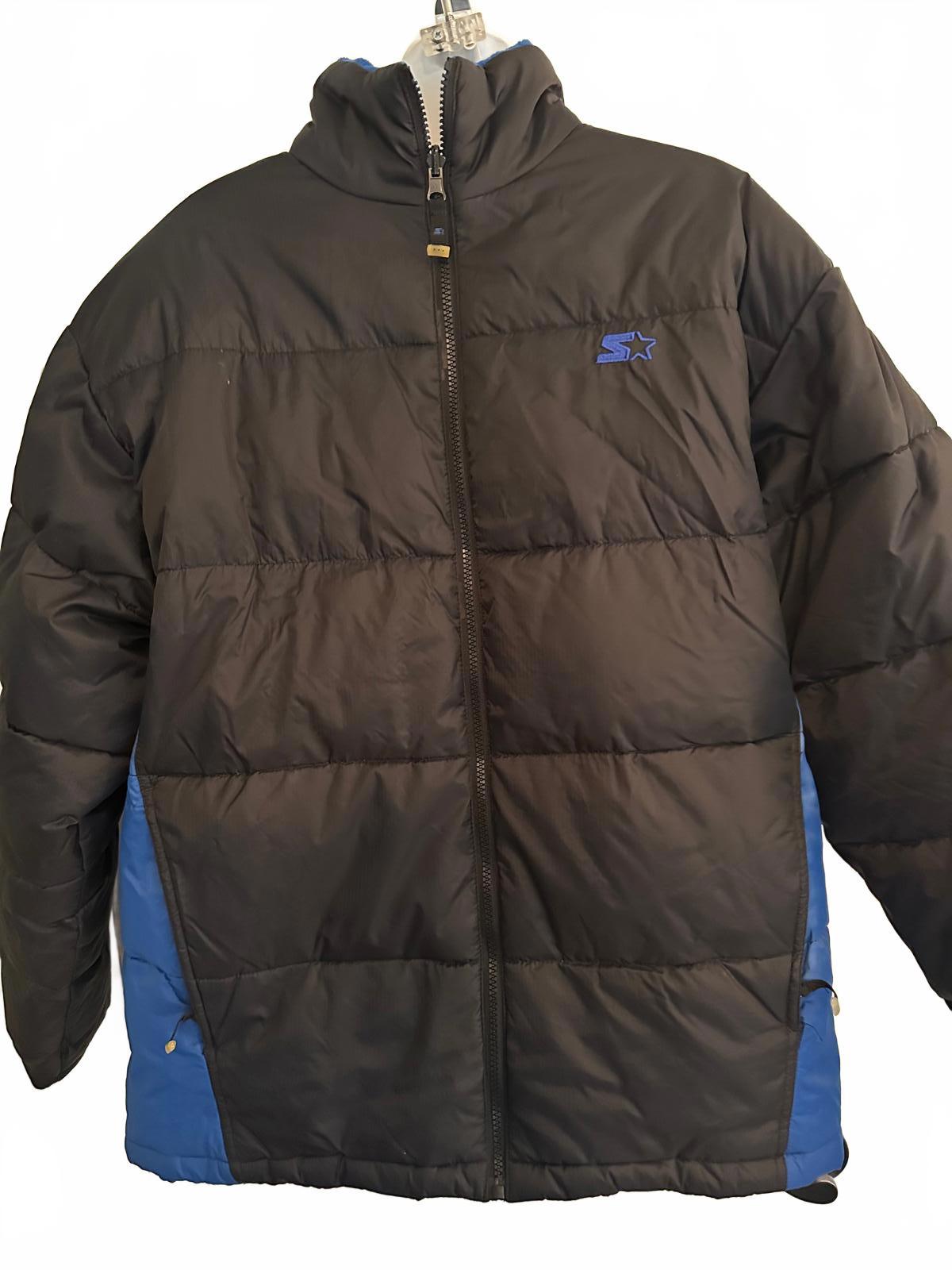 Vintage Starter Black Blue Puffer Jacket Men’s M