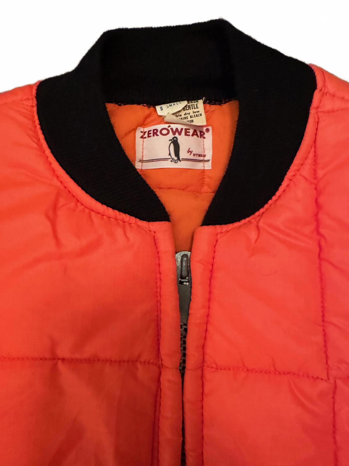 Vintage ZeroWear Quilted Blaze Orange Vest USA Small