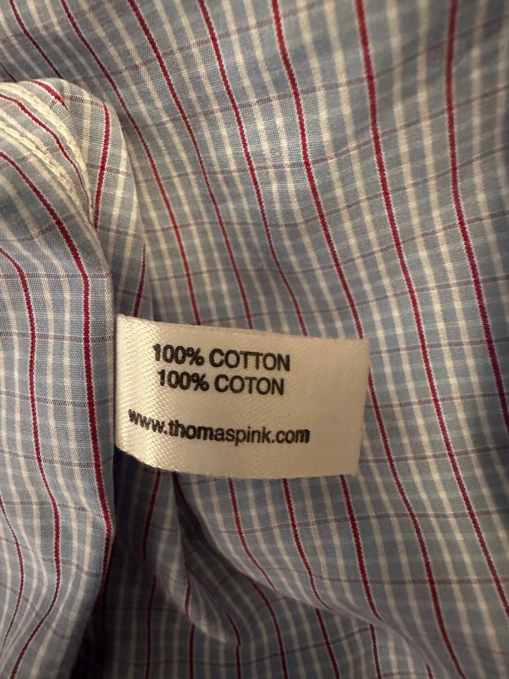 Thomas Pink French Cuff Dress Shirt Blue Check Large