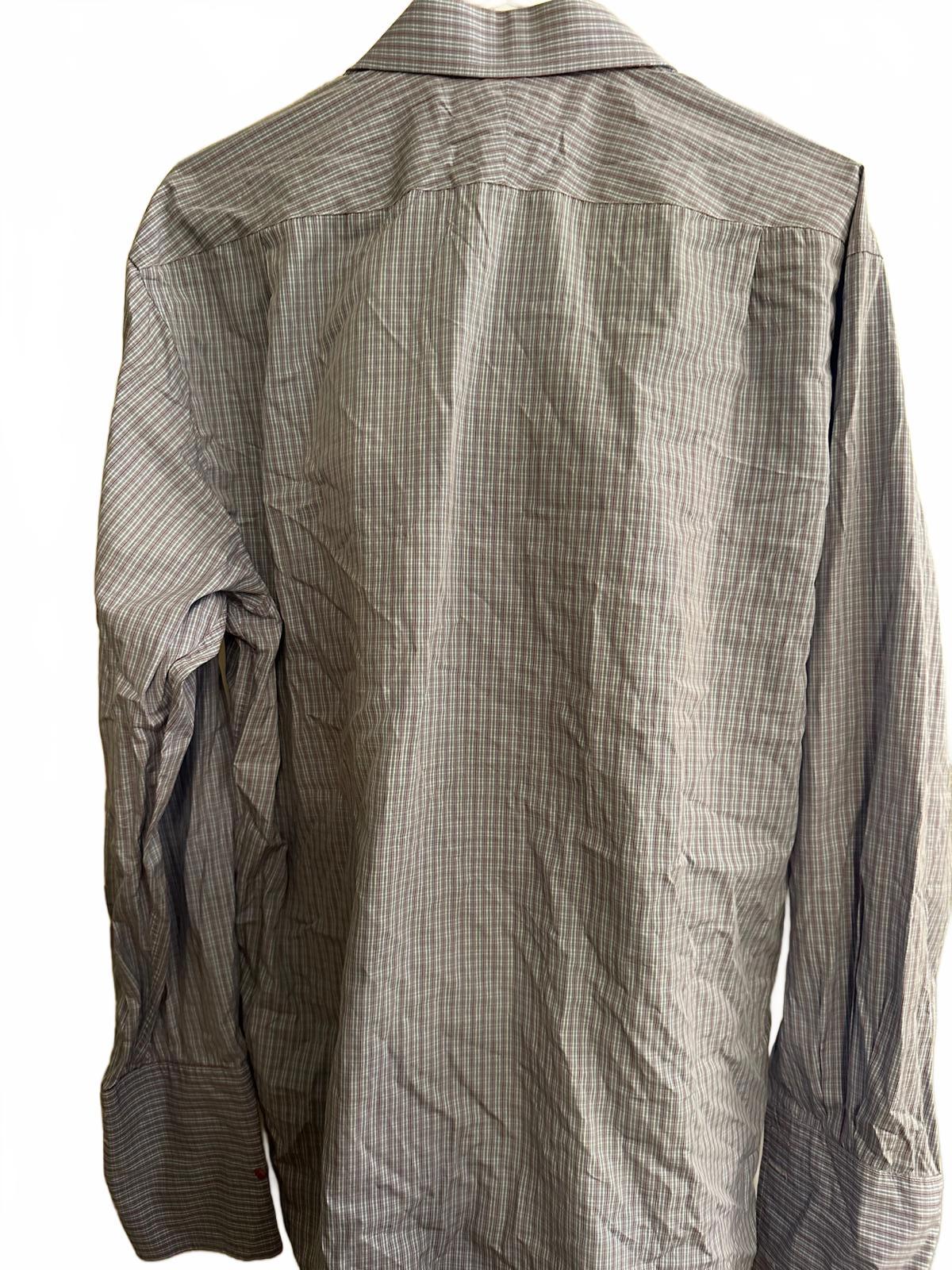Thomas Pink French Cuff Dress Shirt Blue Check Large