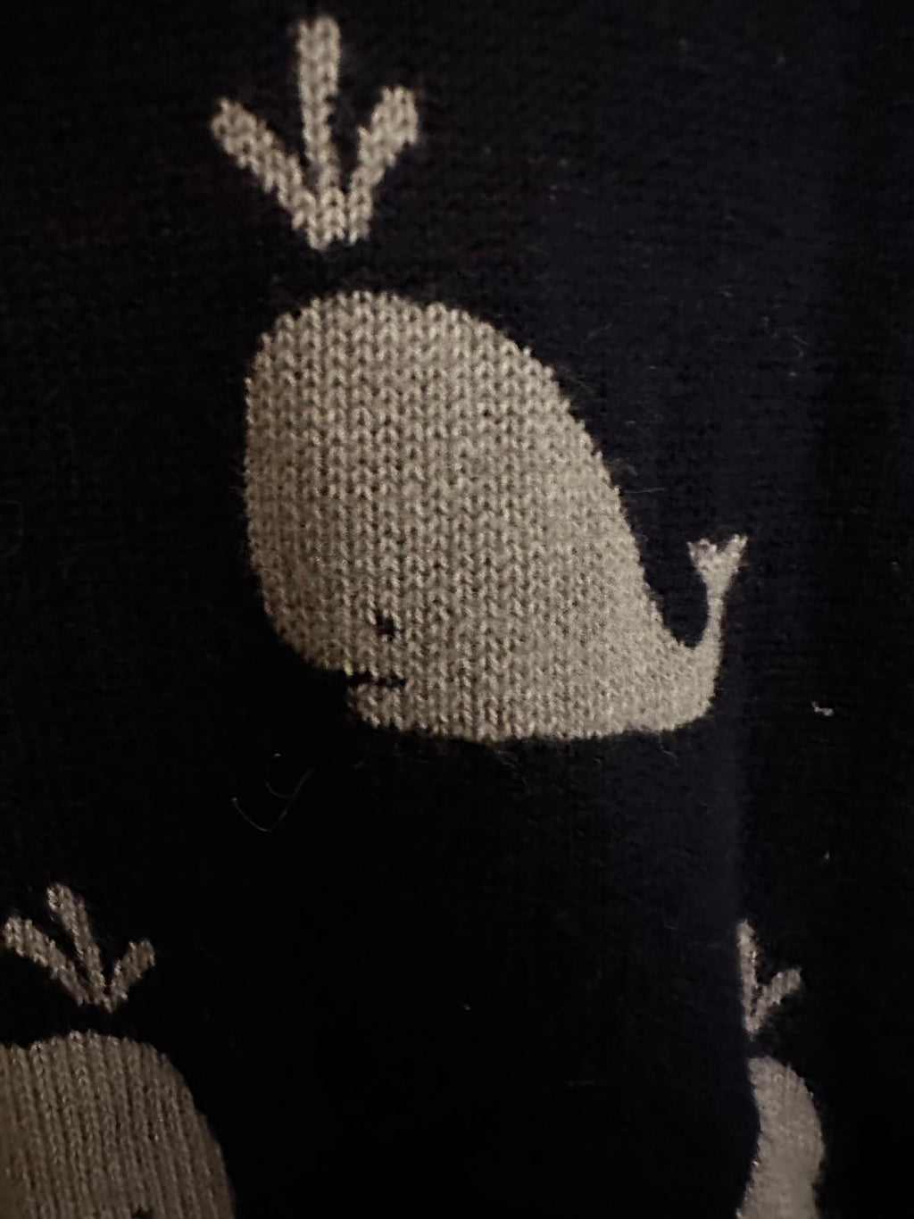 Yumi Whale Print Cardigan Navy Cotton Women’s Small