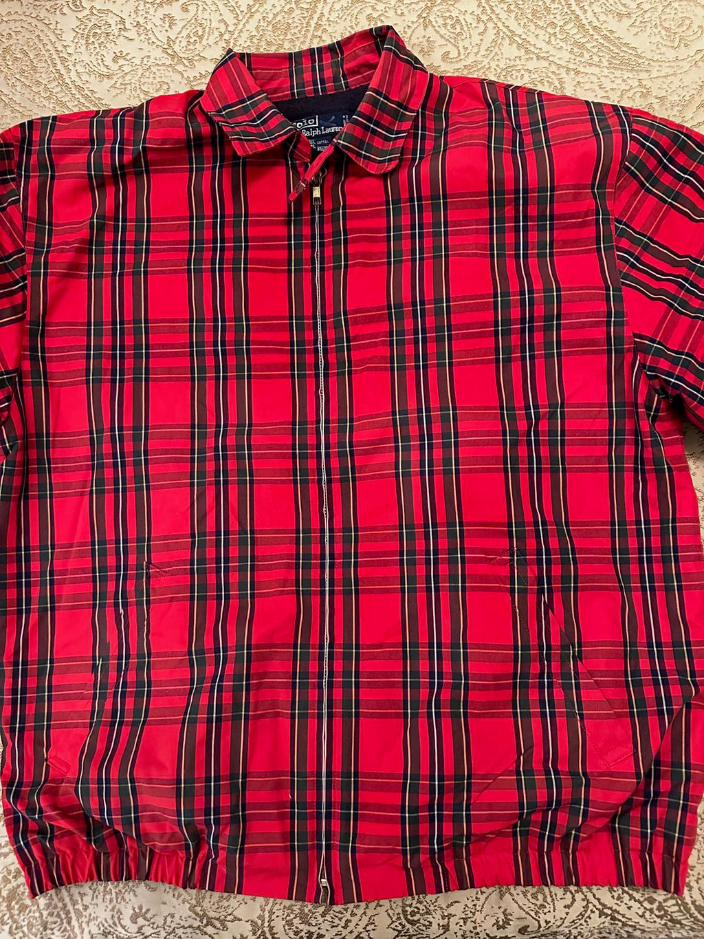 Polo Ralph Lauren red tartan fleece-lined jacket S