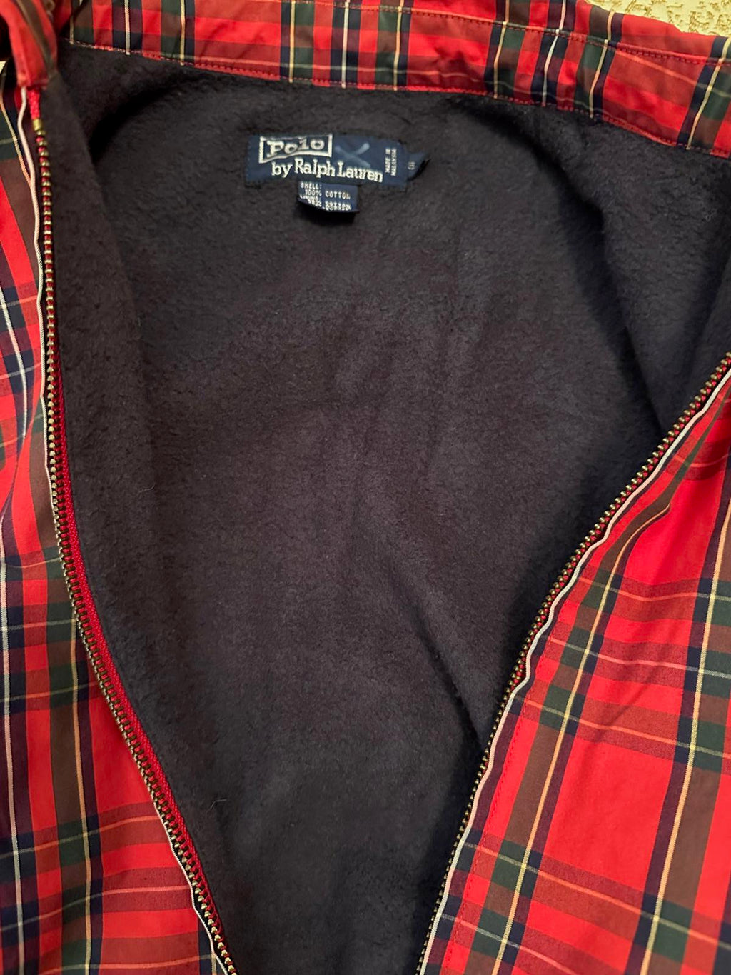 Polo Ralph Lauren red tartan fleece-lined jacket S