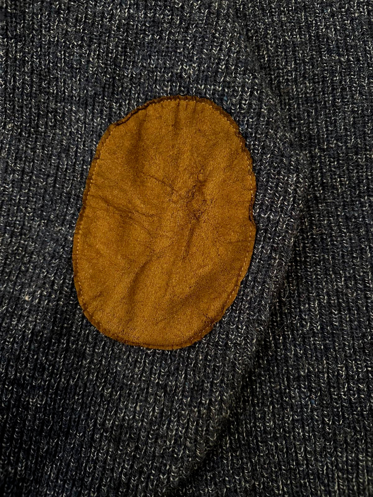 Vintage Pendleton Wool Henley Sweater Leather Patches L