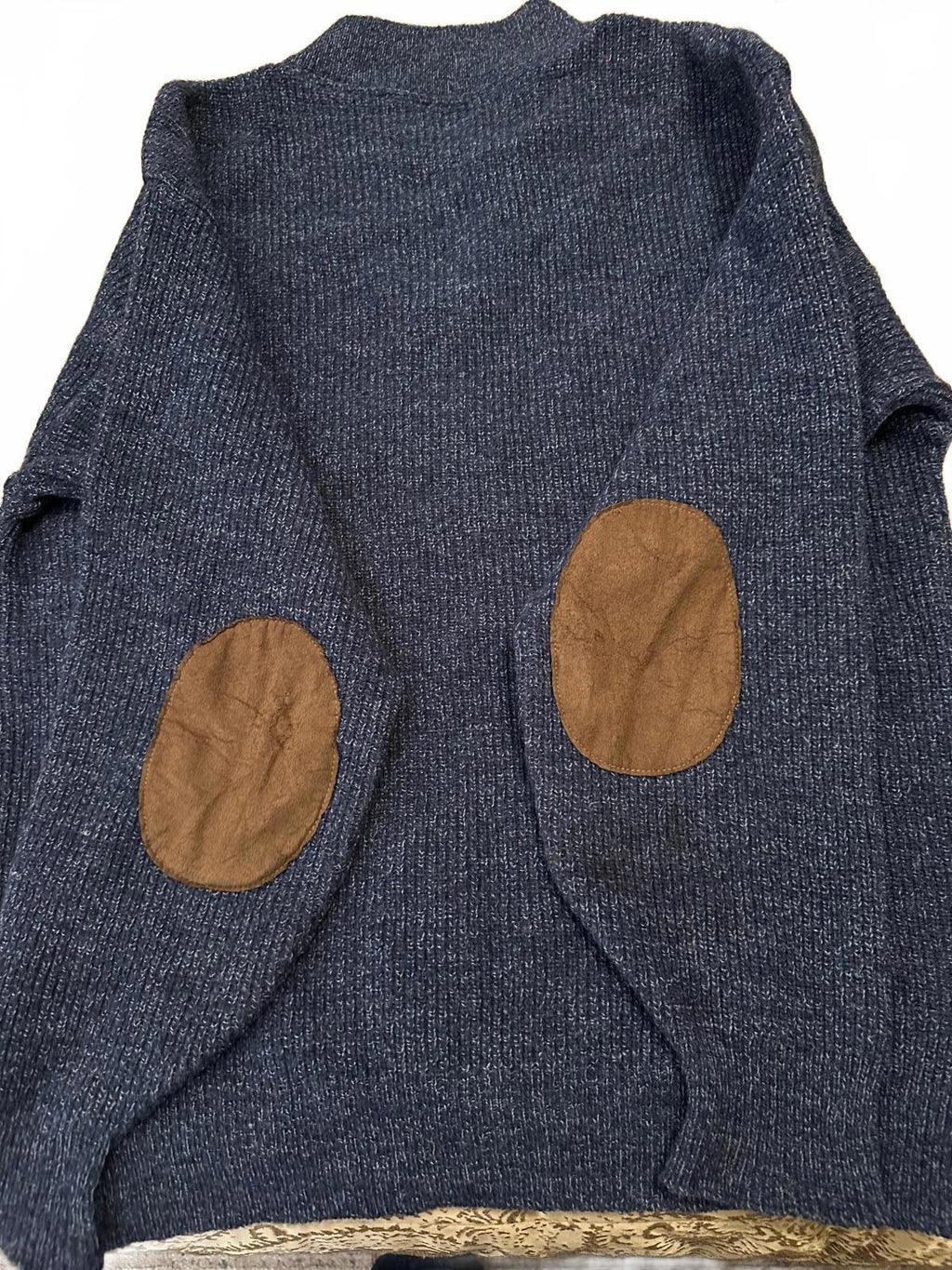 Vintage Pendleton Wool Henley Sweater Leather Patches L