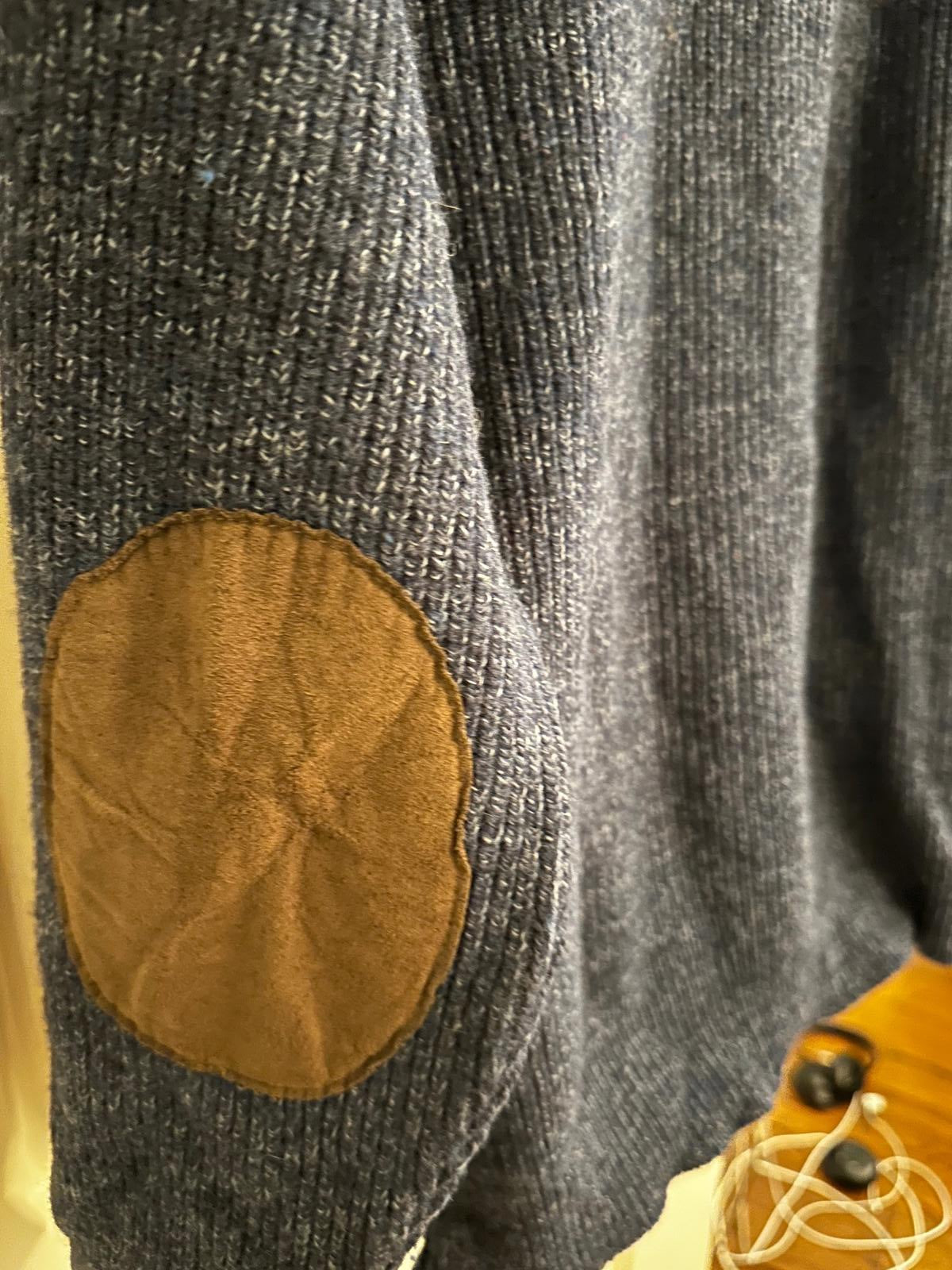 Vintage Pendleton Wool Henley Sweater Leather Patches L