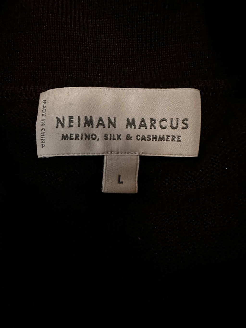 Neiman Marcus Silk Cashmere Button Neck Sweater M