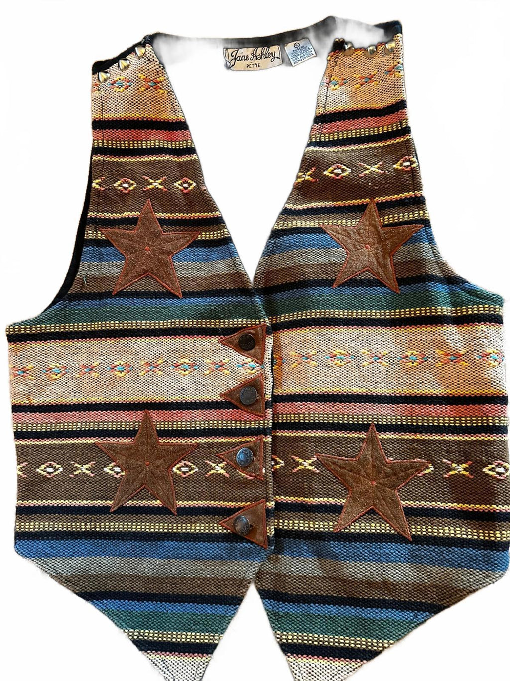 Jane Ashley Petite Southwestern Tapestry Vest