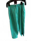 Vintage Green Polyester/Rayon High Waist Pants