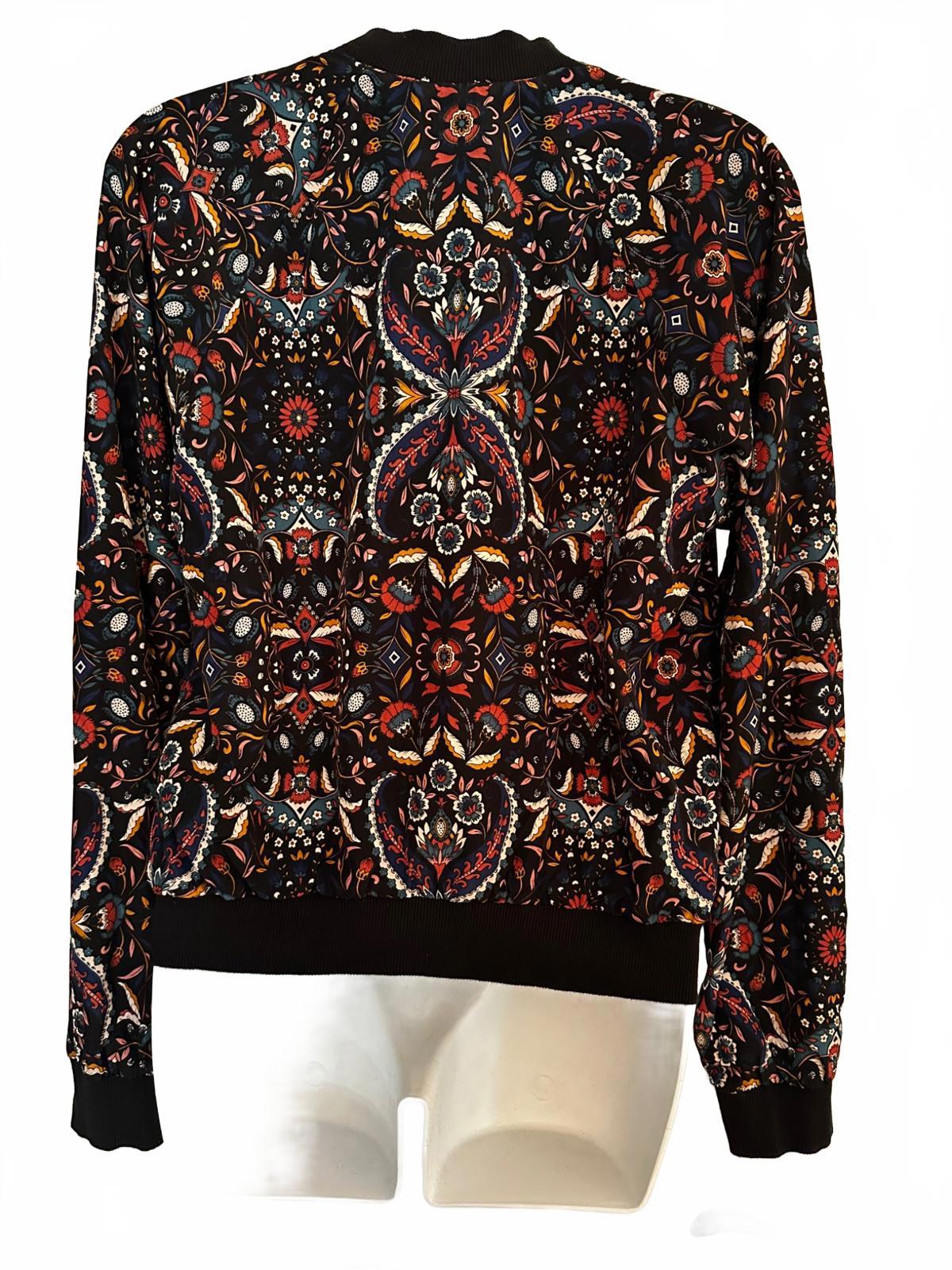 Women’s Reversible Bomber Jacket Black Floral Print