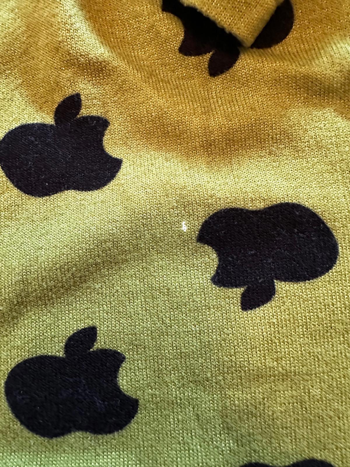 Retro Apple Print Tie Neck Blouse Women’s XS