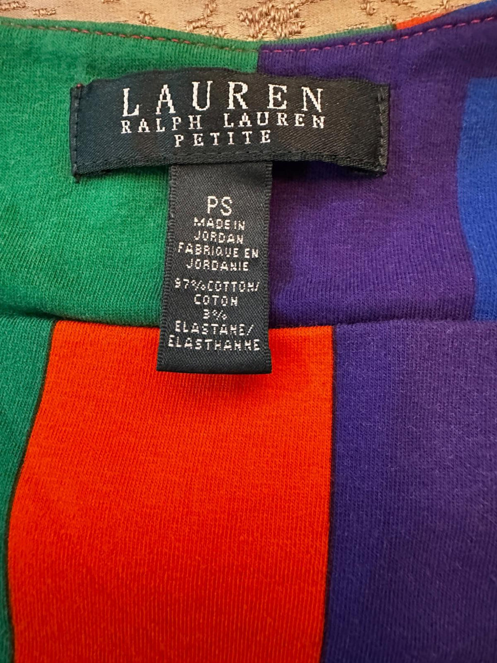 Lauren Ralph Lauren Petite Colorblock Knit Top PS