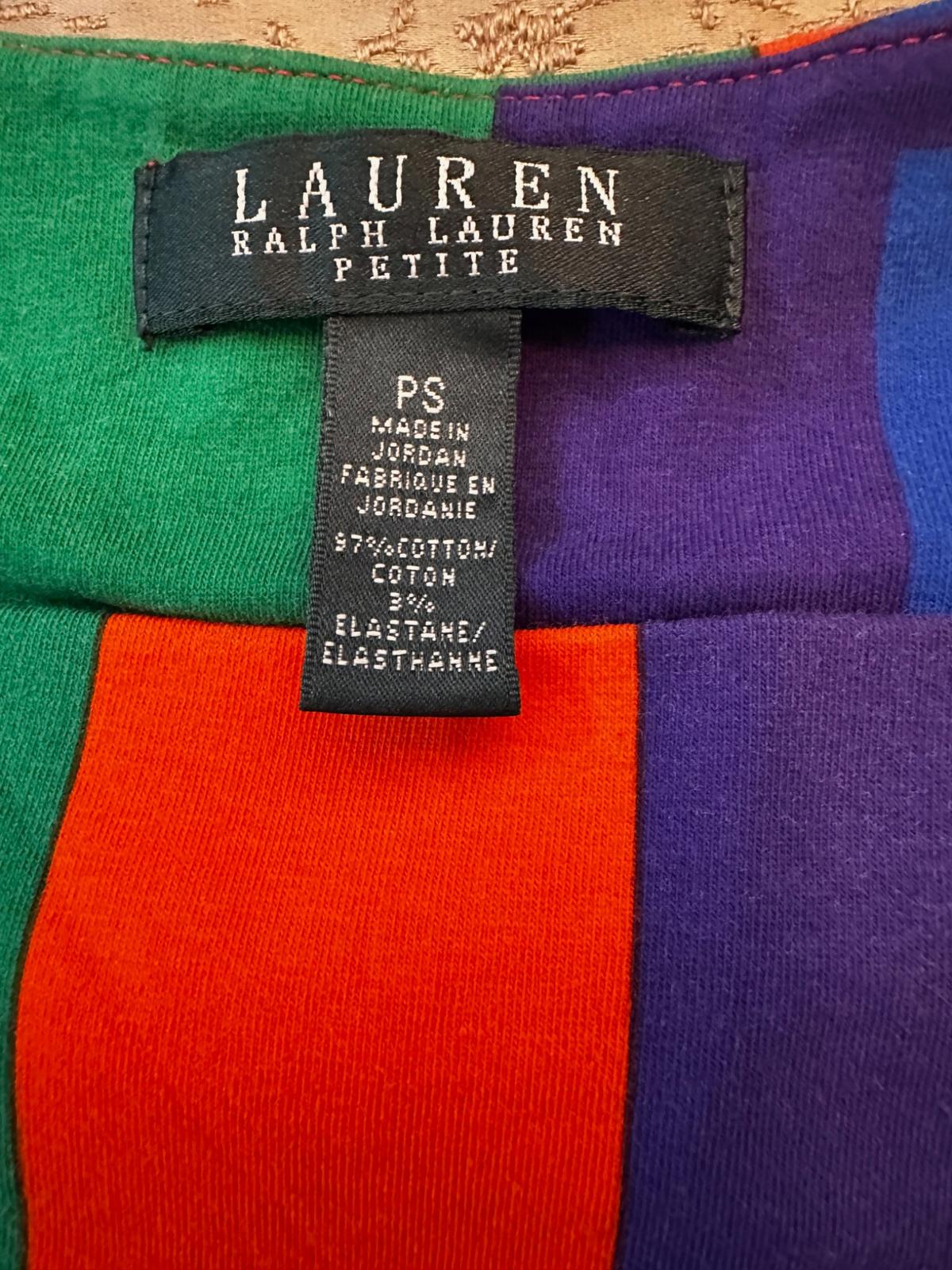 Lauren Ralph Lauren Petite Colorblock Knit Top PS