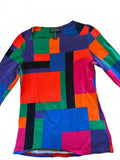 Lauren Ralph Lauren Petite Colorblock Knit Top PS