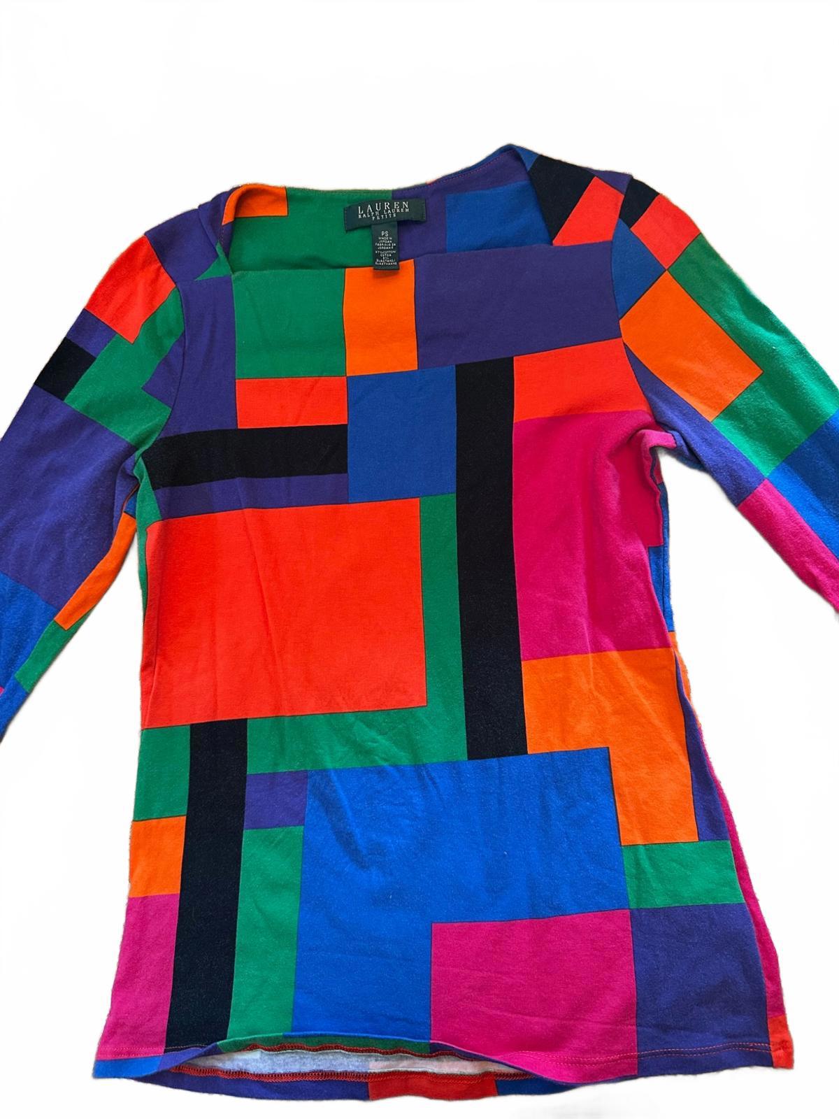 Lauren Ralph Lauren Petite Colorblock Knit Top PS