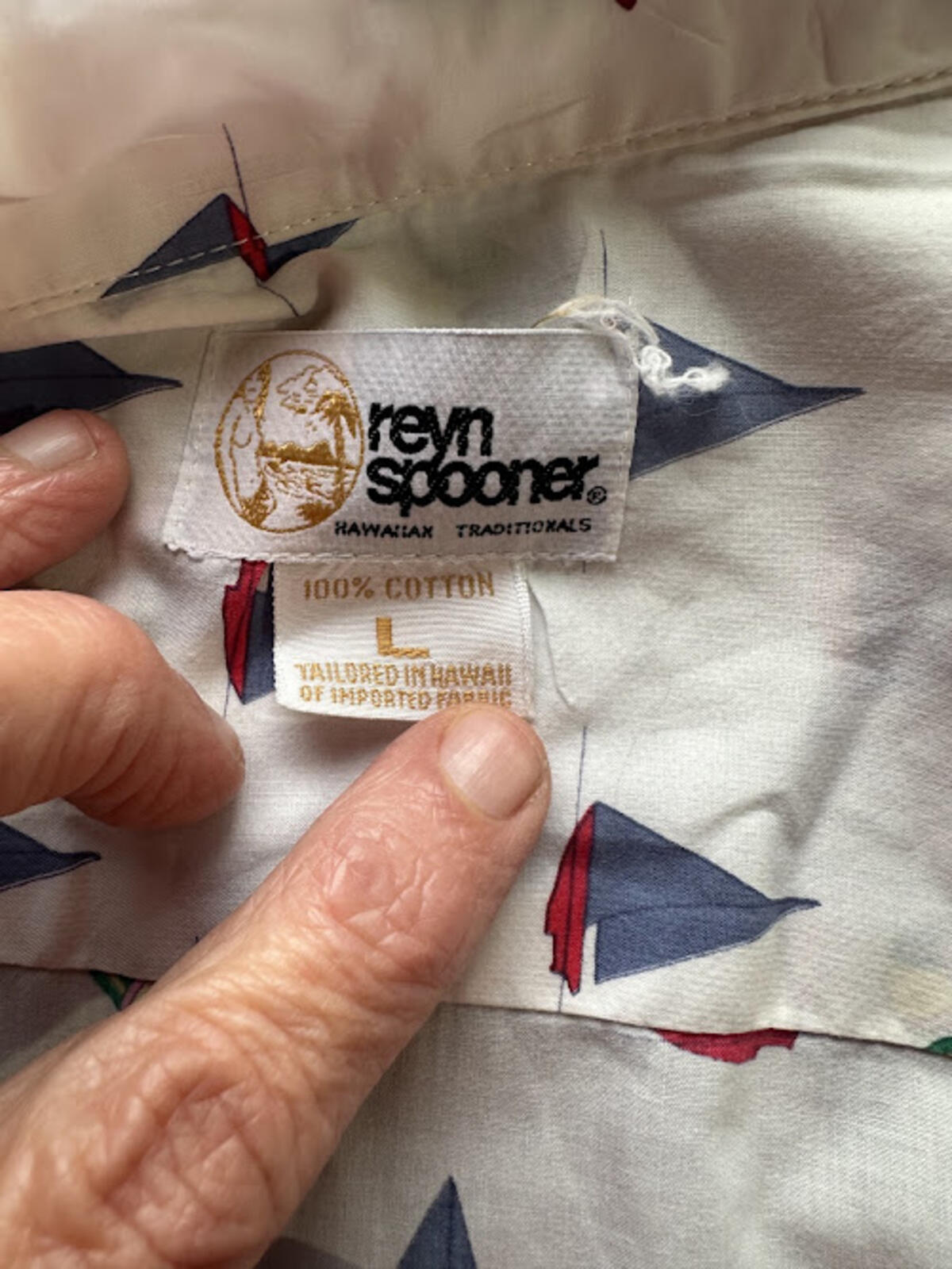 Reyn Spooner Sailboat Hawaiian Shirt L
