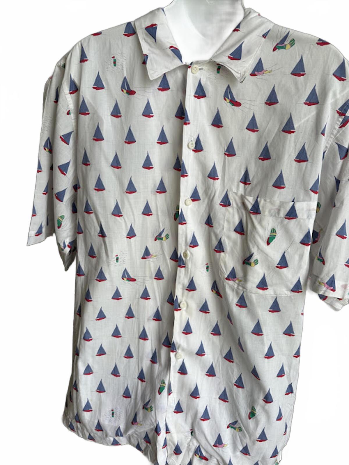 Reyn Spooner Sailboat Hawaiian Shirt L