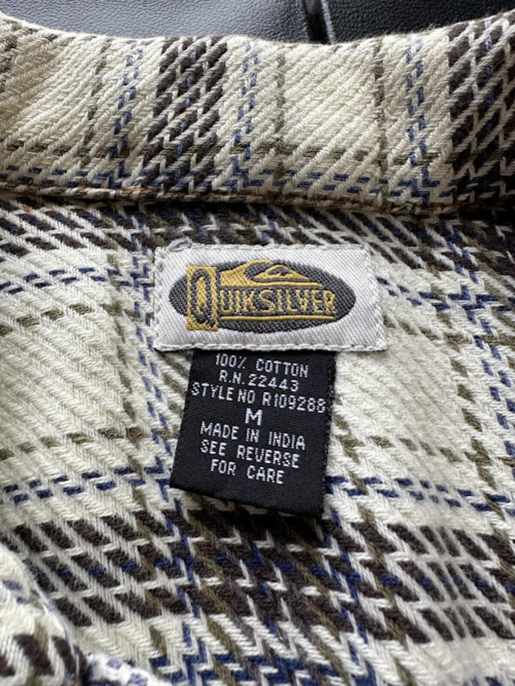 Quiksilver Plaid Button Shirt M Cotton