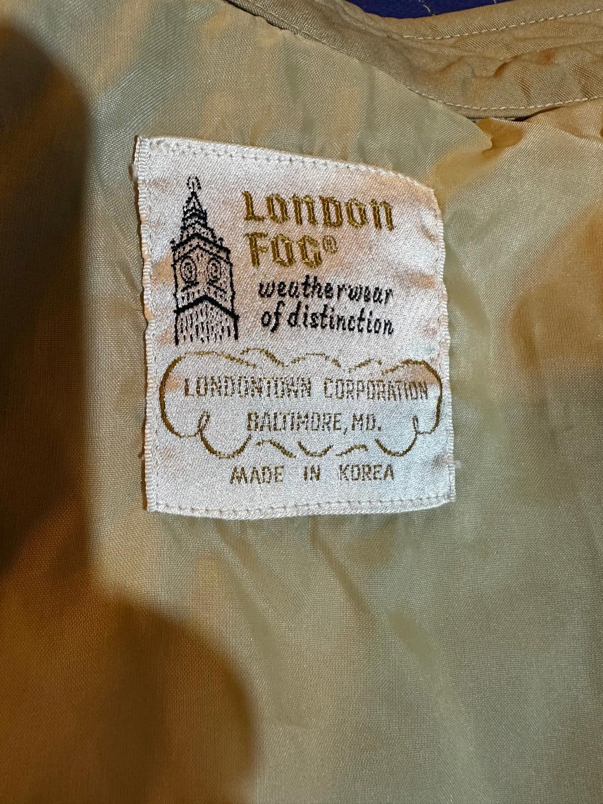 Vintage London Fog Jacket Removable Liner Men’s Small