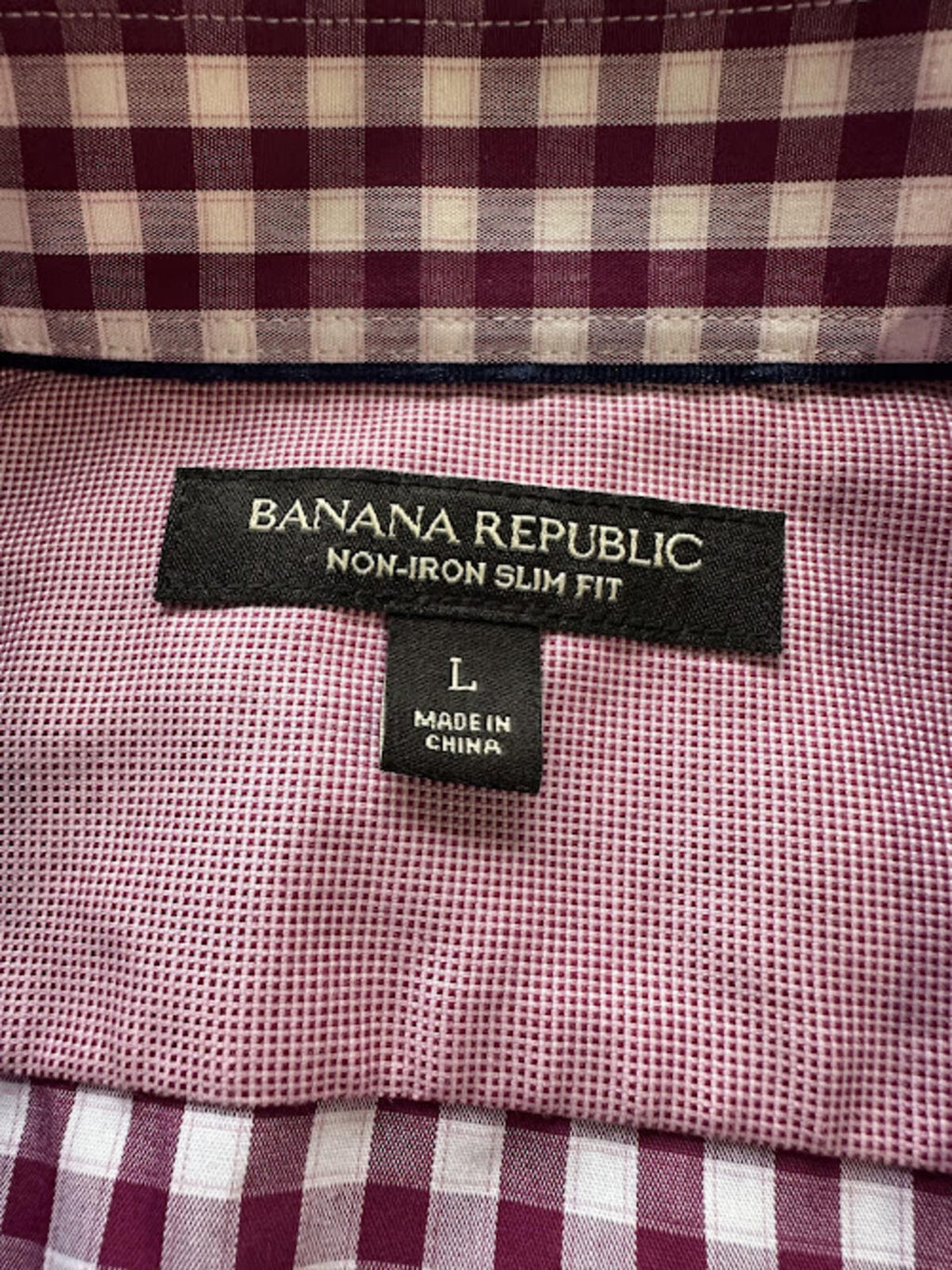 Banana Republic Gingham Shirt L NWT Slim