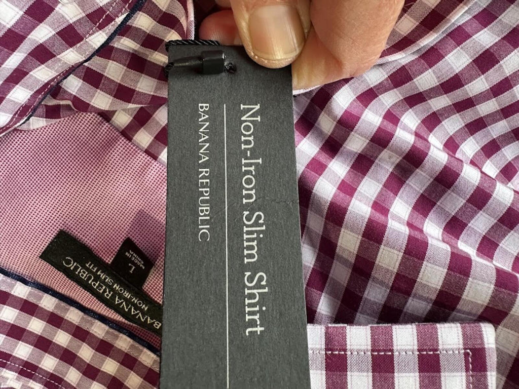 Banana Republic Gingham Shirt L NWT Slim