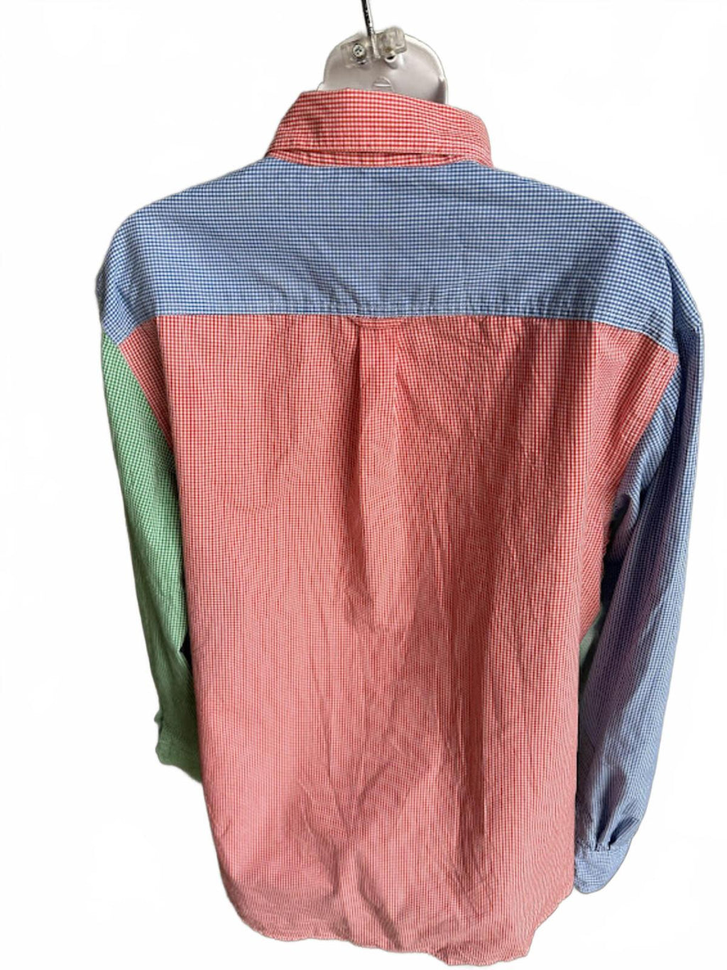 Chaps Colorblock Gingham Shirt L Patchwork