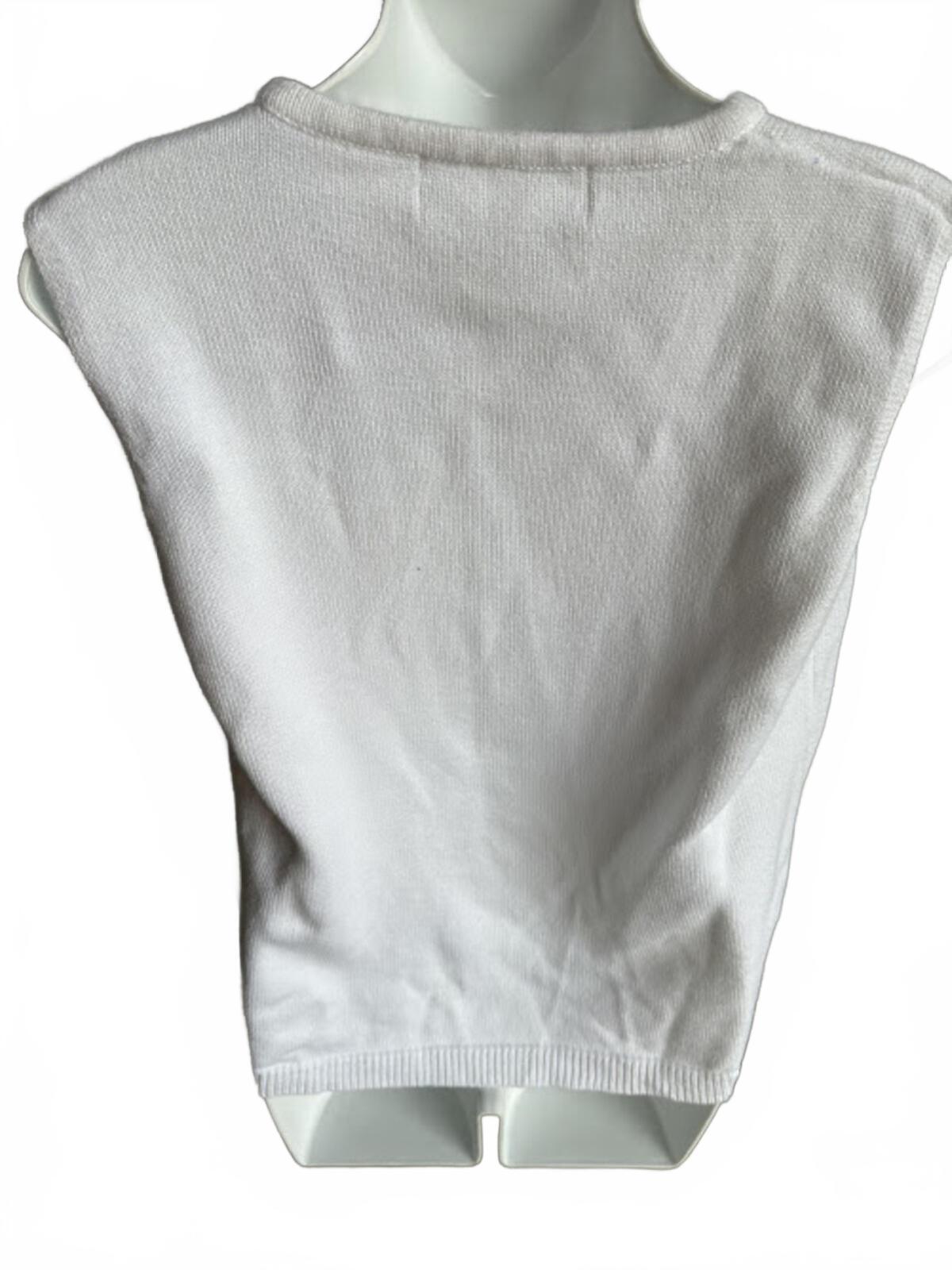 Vintage USA Flag Knit Sweater Vest White