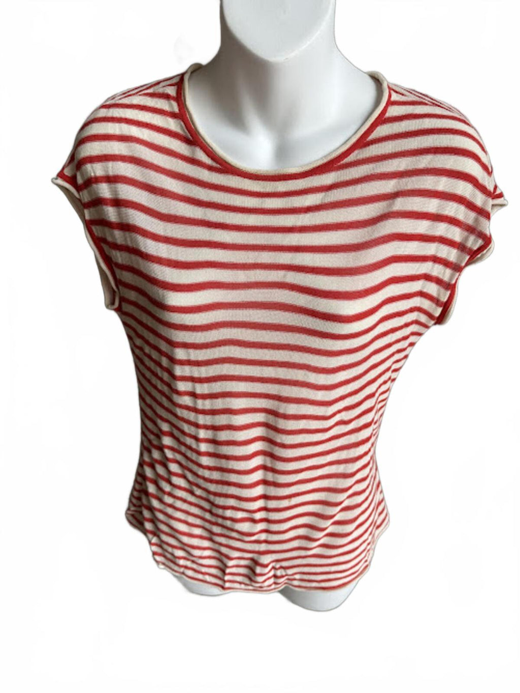 Armani Collezioni Red Stripe Knit Top S