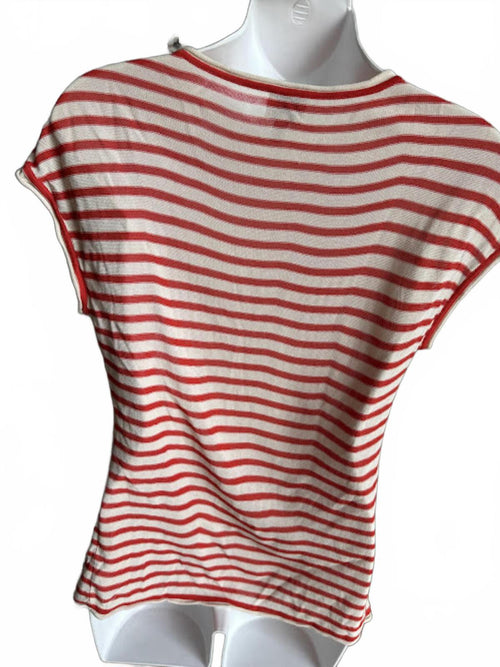 Armani Collezioni Red Stripe Knit Top S