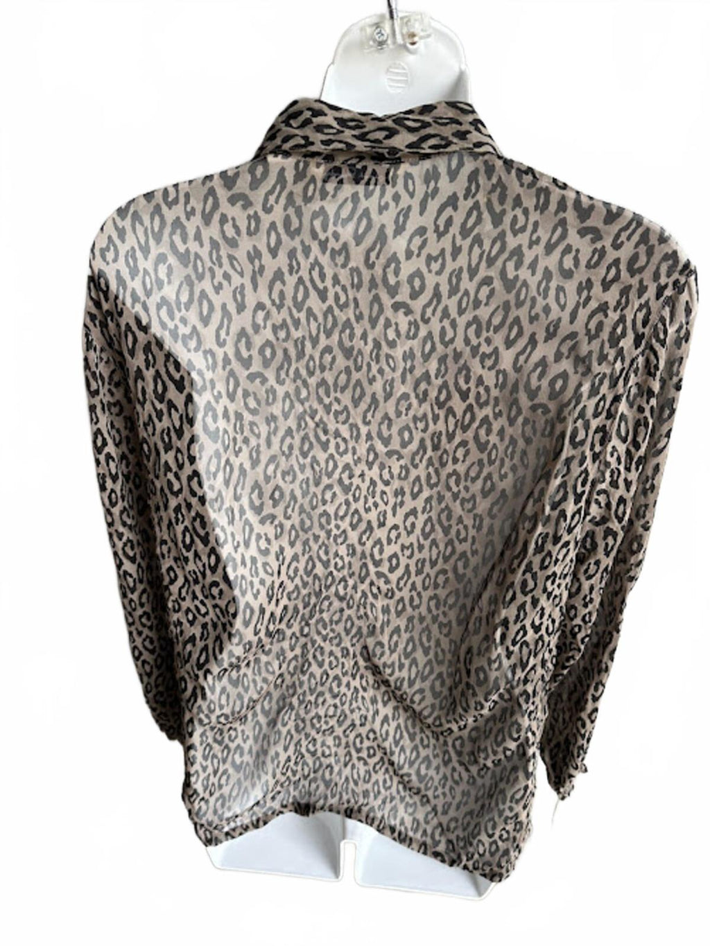 French Laundry Silk Leopard Blouse L