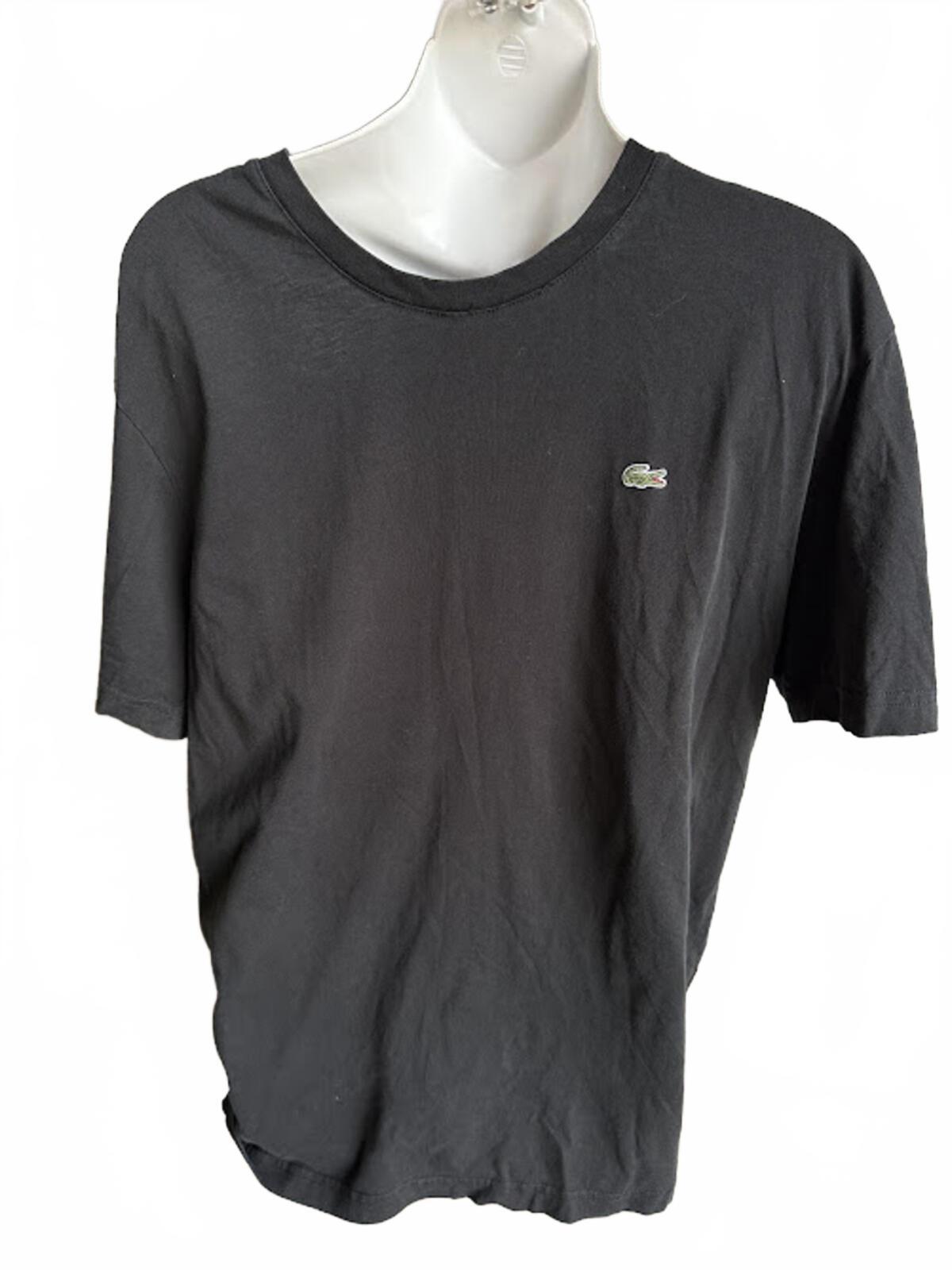 Lacoste Black Tee Croc Logo Size 7 XL
