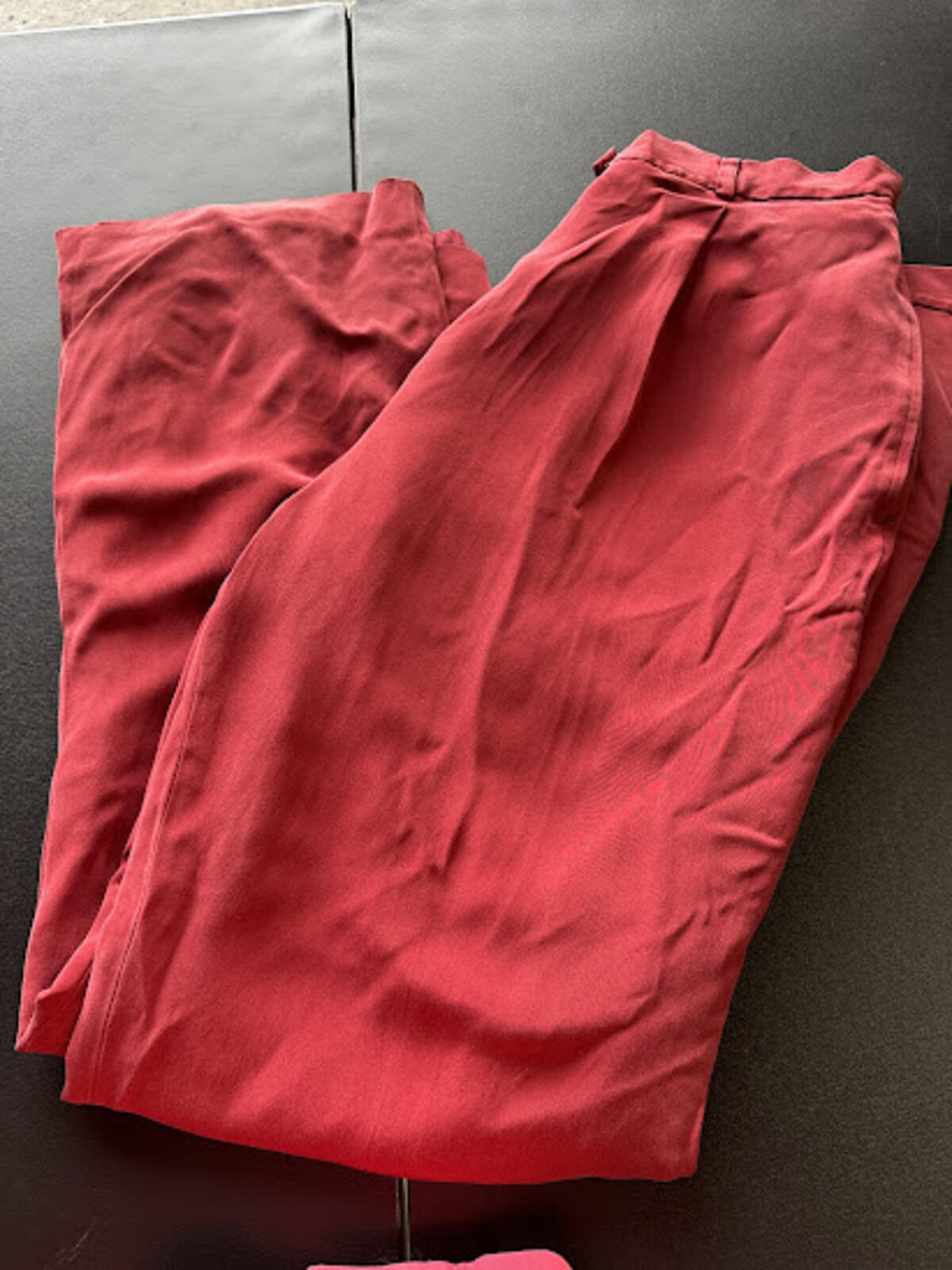 Rena Rowan Silk Trousers Size 14 Rust