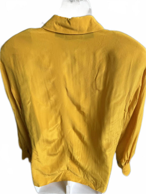 Anne Klein Silk Blouse Mustard Petite 8