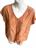 The Birds Silk Blouse Horse Print Peach M