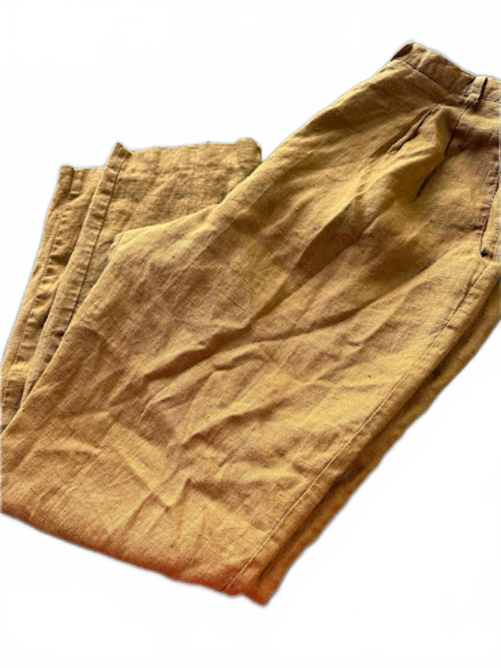 100% Linen Tan Pull-On Pants 30W